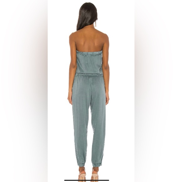 Young Fabulous & Broke Reeve Jumpsuit Teal Elastic Waist Chambray - Picture 3 of 11